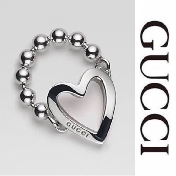 Gucci Sterling Silver Open Heart Ring*NEW - Picture 1 of 6